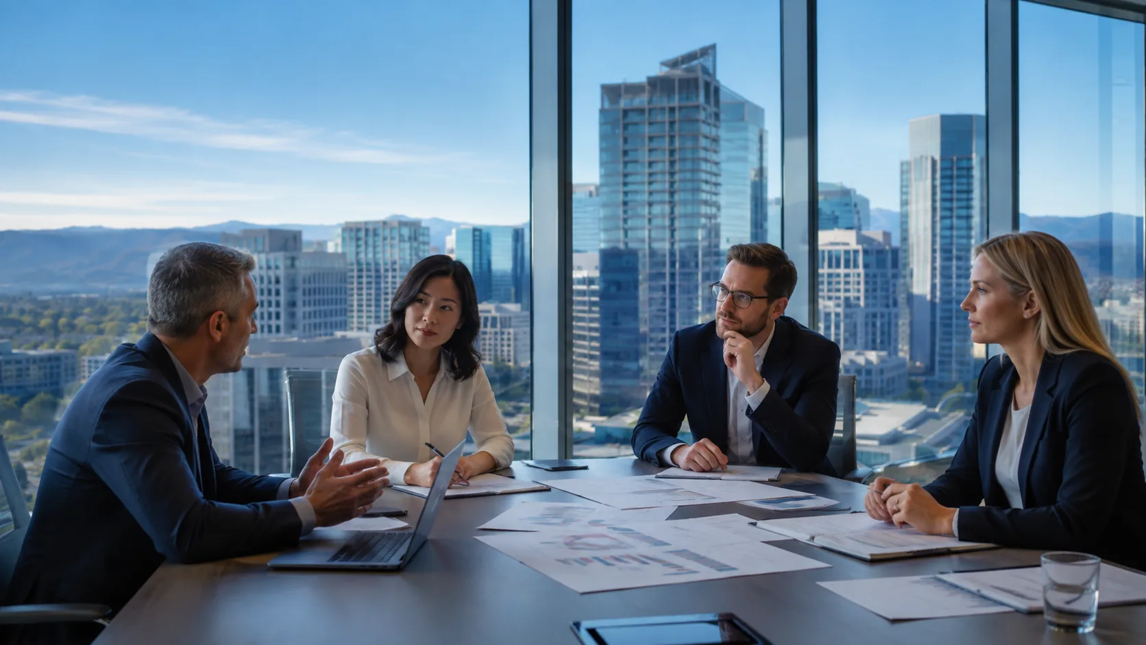 Business consultants in a strategy meeting
